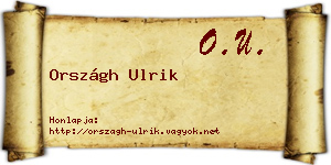 Országh Ulrik névjegykártya